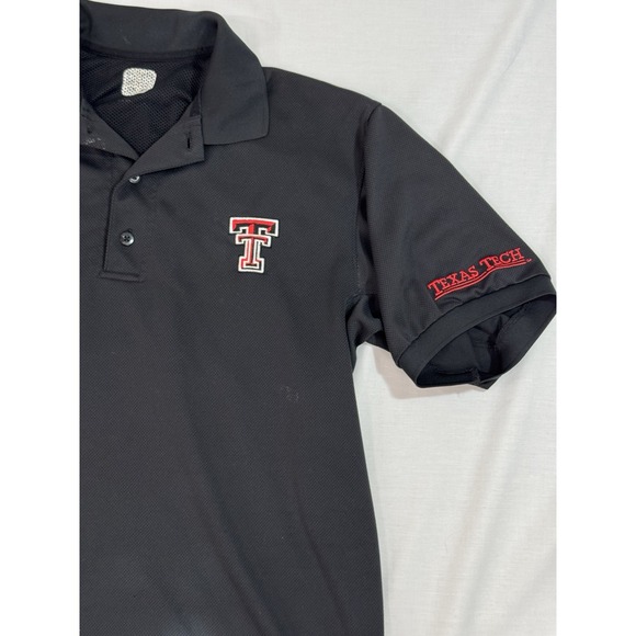 Texas Tech Red Raiders Columbia Golf Polo Shirt Mens Size Large Black Campus - Picture 2 of 12